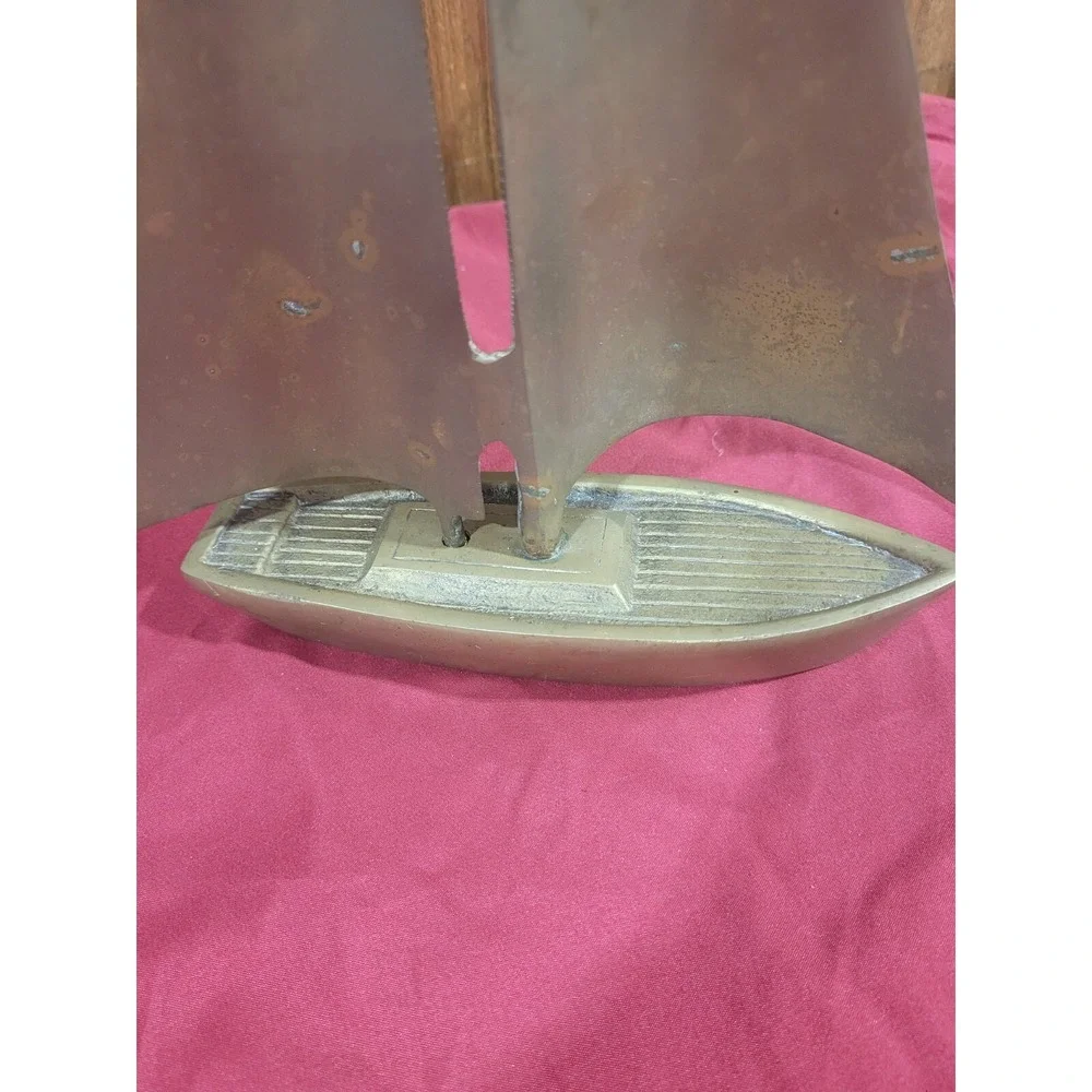 Vintage Brass Sailboat Figurine 13x8 inches